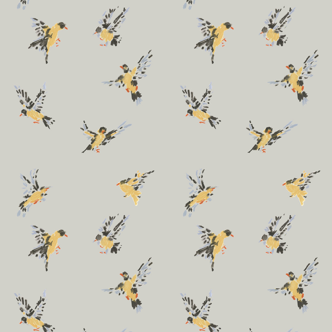 Flight of the Finches - Cloud Gray Wallpaper