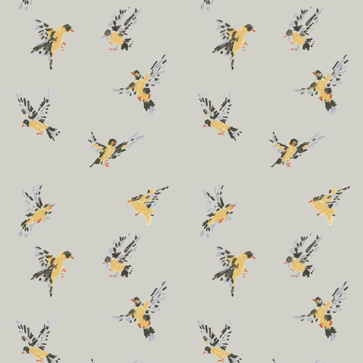 Flight of the Finches - Cloud Gray Wallpaper