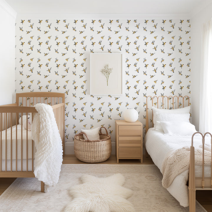 Flight of the Finches - Sketchpad White Wallpaper