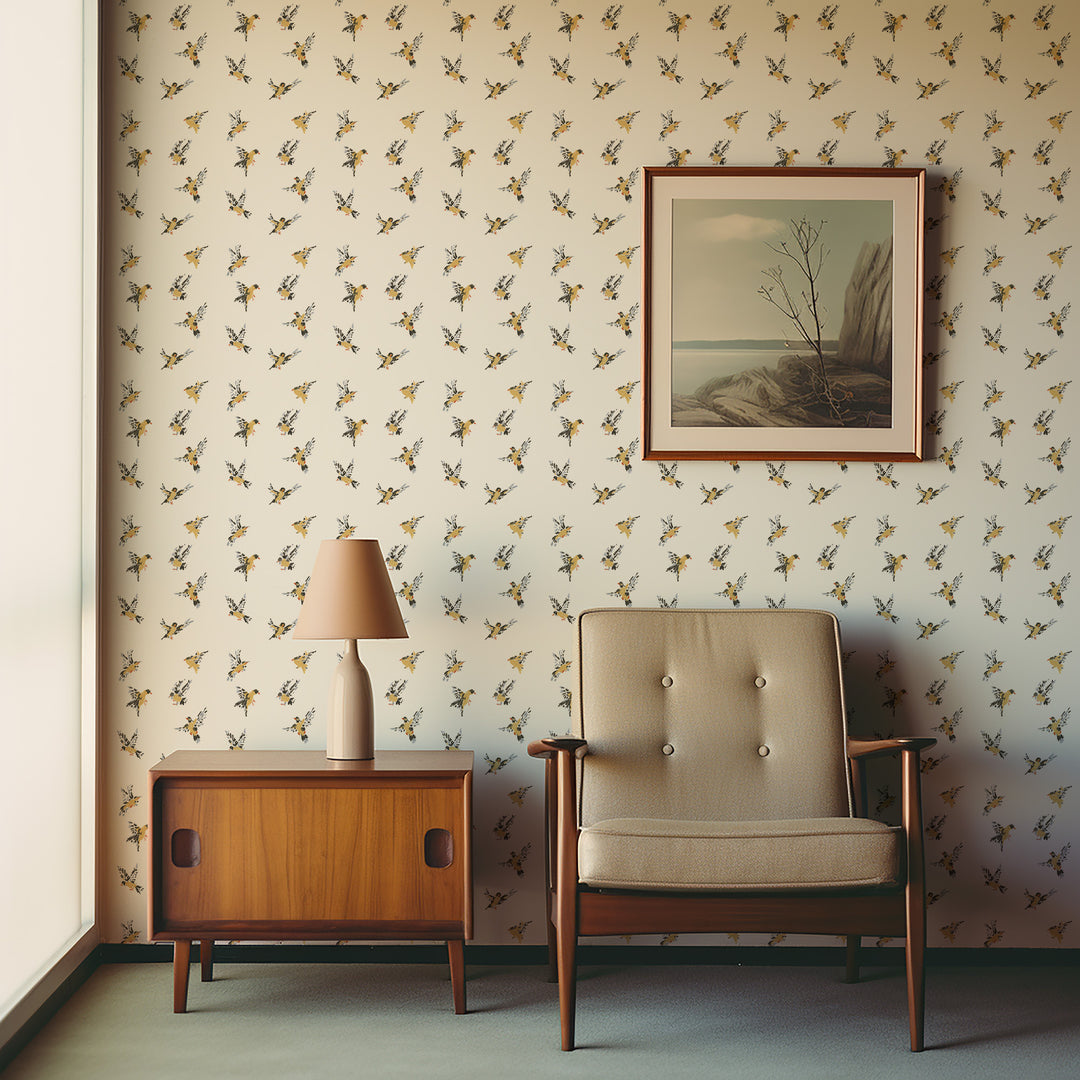 Flight of the Finches - Sketchpad White Wallpaper