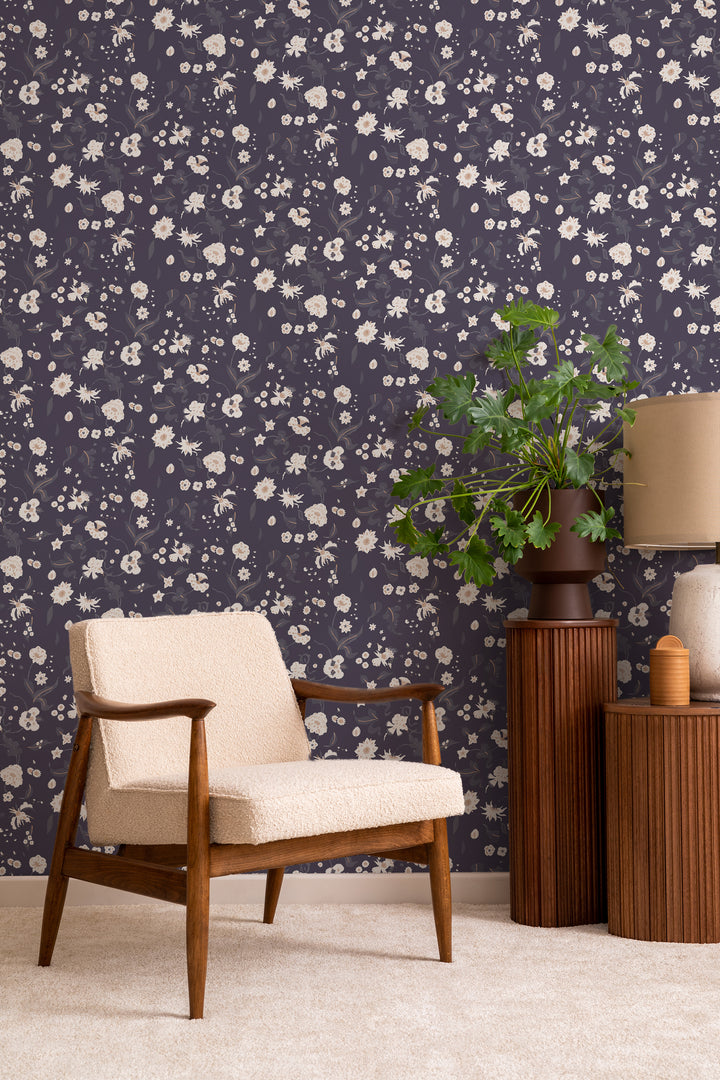 Floral Bliss - Currant Wallpaper