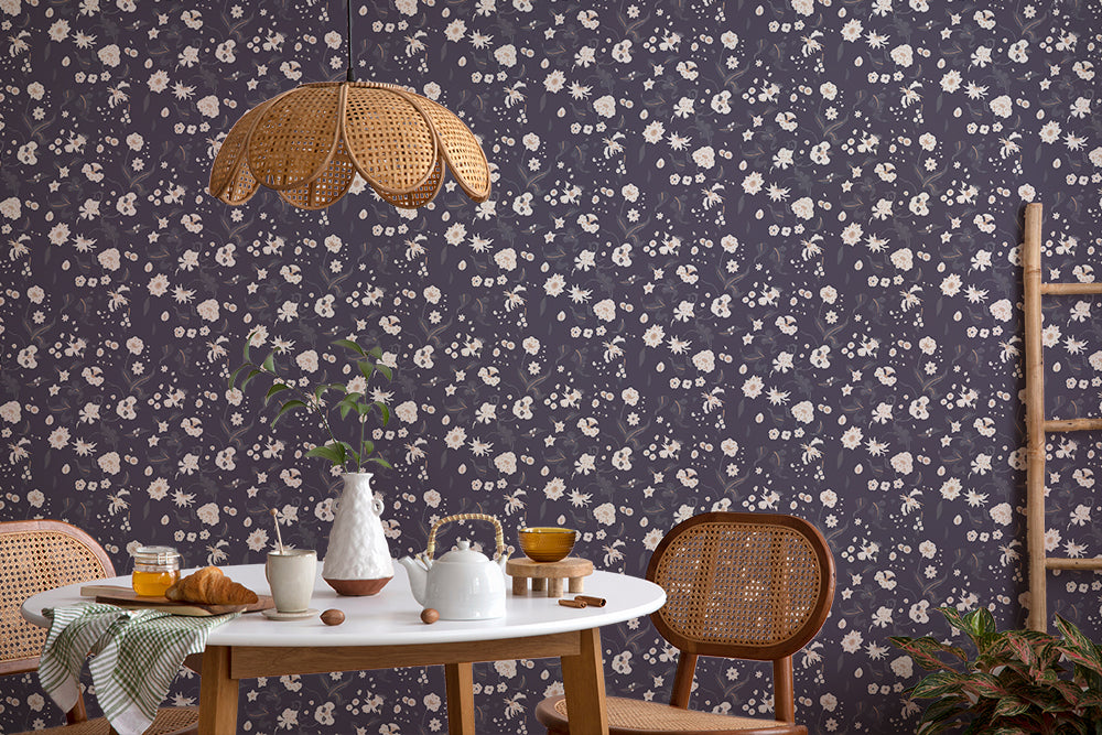 Floral Bliss - Currant Wallpaper