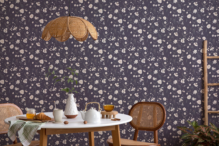 Floral Bliss - Currant Wallpaper