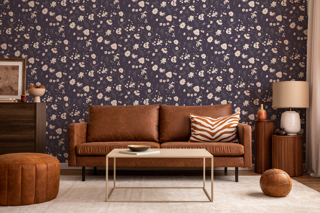 Floral Bliss - Currant Wallpaper