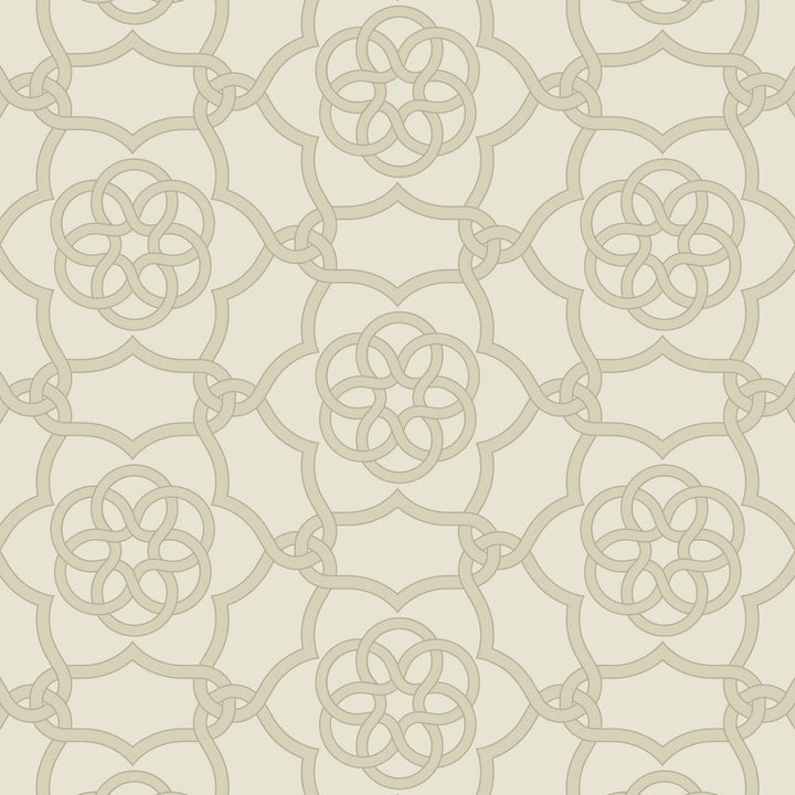 Floret Lattice - Golden Wheat Wallpaper