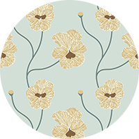 Flourish - Raw Cotton Floral Wallpaper by Natalie Papier