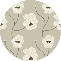 Flourish - Raw Cotton Floral Wallpaper by Natalie Papier