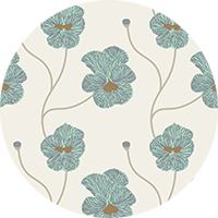 Flourish - Raw Cotton Floral Wallpaper by Natalie Papier