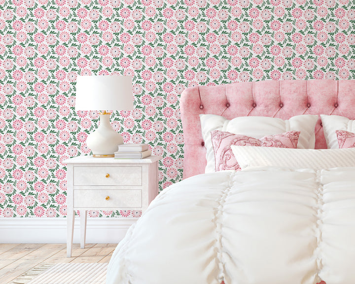 Fruit of Wine - Rosé Floral Wallpaper by Honey + Hank