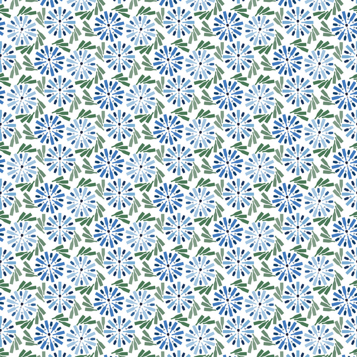 Fruit of Wine - Blue Floral Wallpaper by Honey + Hank