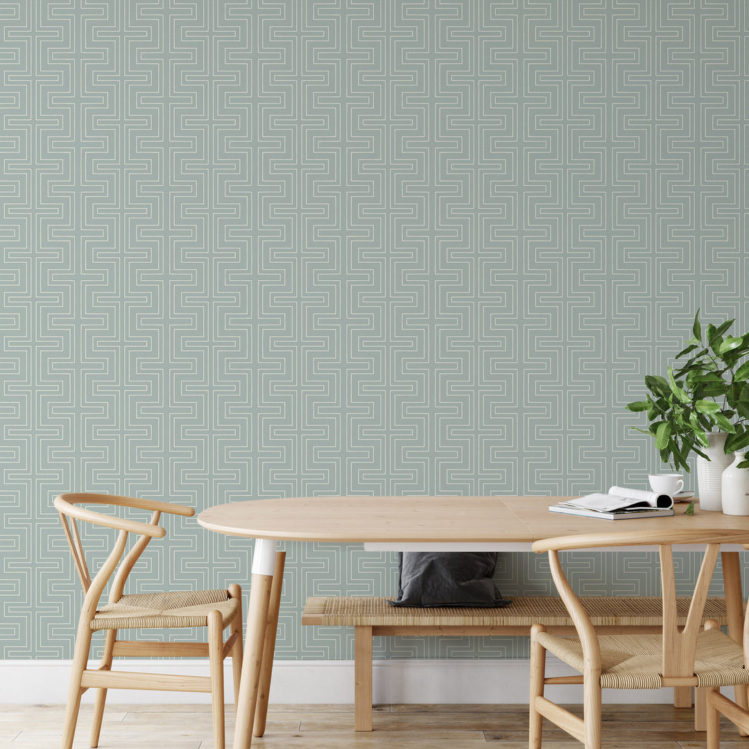 Halsted Geometric - Blue Wallpaper