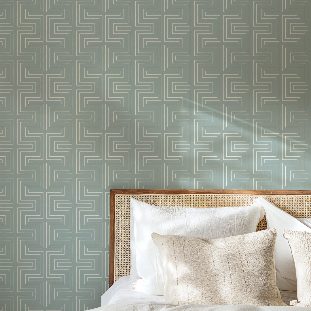 Halsted Geometric - Blue Wallpaper