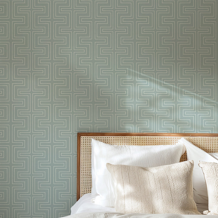 Halsted Geometric - Blue Wallpaper
