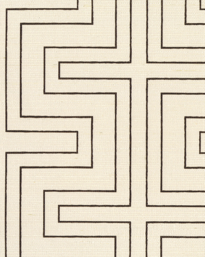 Halsted Geometric White Grasscloth