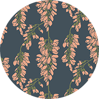 Wisteria Floral - Gray and Yellow Wallpaper