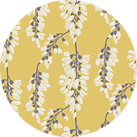 Wisteria Floral - Gray and Yellow Wallpaper