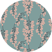 Wisteria Floral - Gray and Yellow Wallpaper