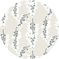 Wisteria Floral - Gray and Yellow Wallpaper