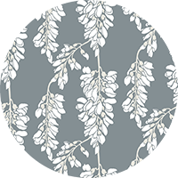 Wisteria Floral - Gray and Yellow Wallpaper