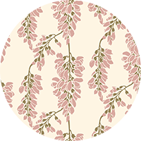 Wisteria Floral - Gray and Yellow Wallpaper