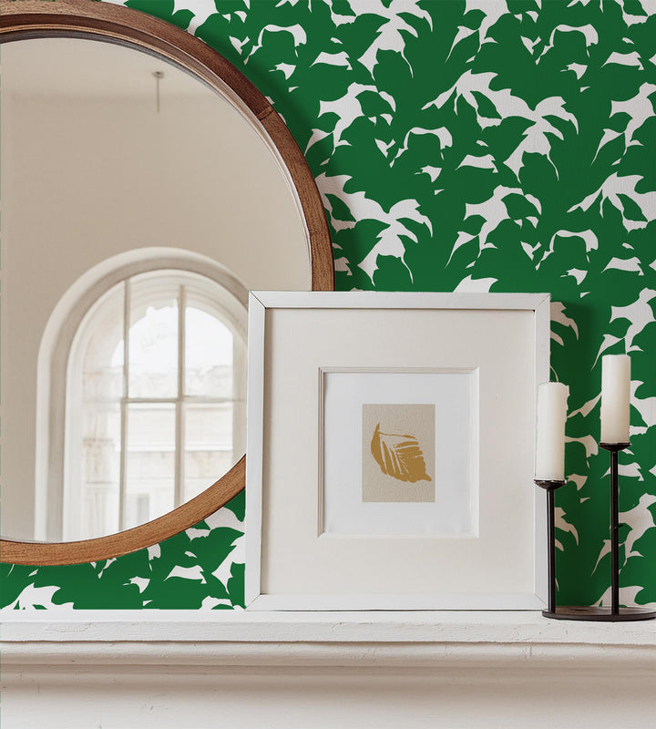Holly - Signature Green Botanical Wallpaper by Mrs. Paranjape