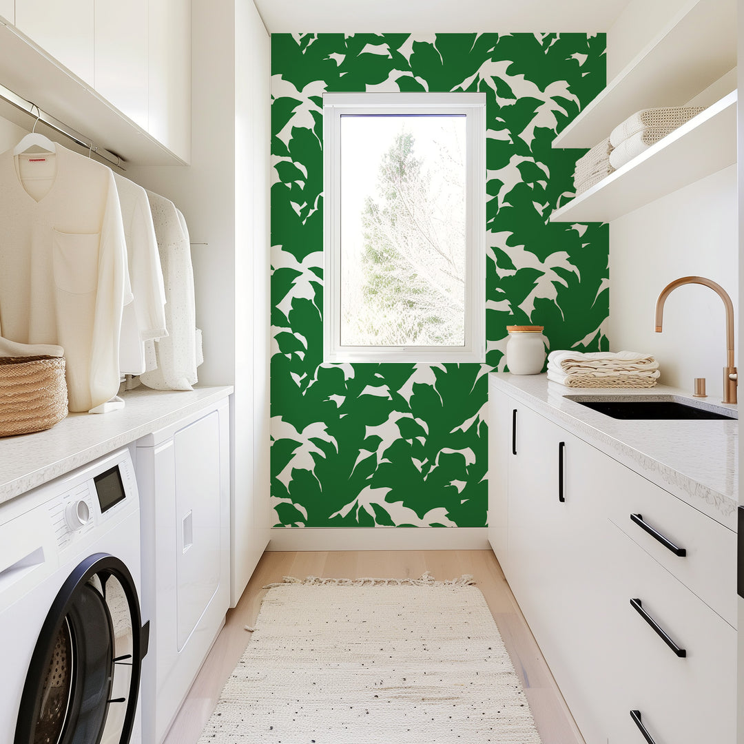 Holly - Signature Green Botanical Wallpaper by Mrs. Paranjape