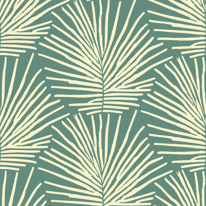 Isle of Palms - Teal Cream Wallpaper by Blessed Little Bungalow