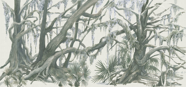 Kiawah Oaks Mural - Muted Green by Megan Molten