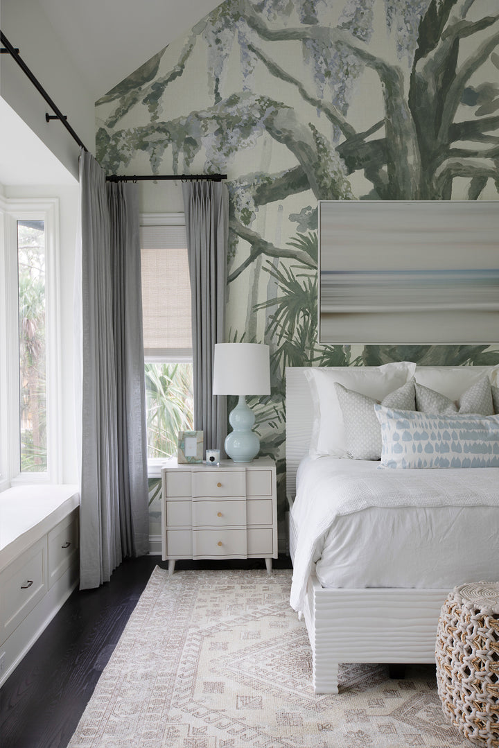 Kiawah Oaks Mural - Muted Green by Megan Molten