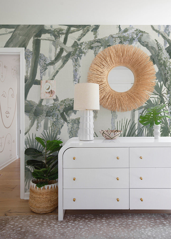 Kiawah Oaks Mural - Muted Green by Megan Molten