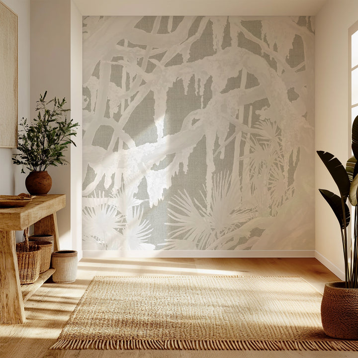 Kiawah Oaks Mural - White Linen by Megan Molten