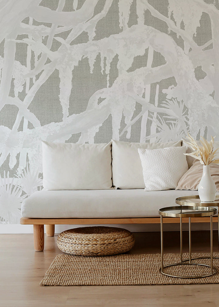 Kiawah Oaks Mural - White Linen by Megan Molten