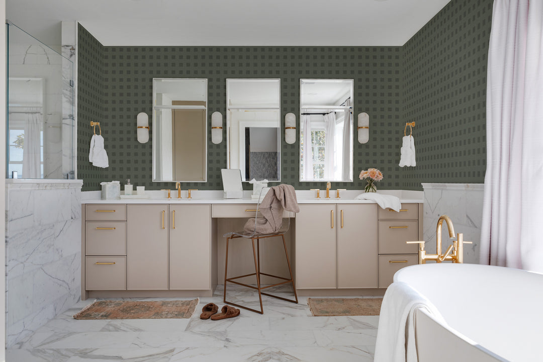 Blocked - Olive Shadow Wallpaper by Mrs. Paranjape
