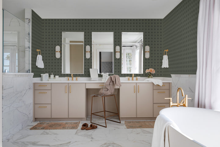 Blocked - Olive Shadow Wallpaper by Mrs. Paranjape