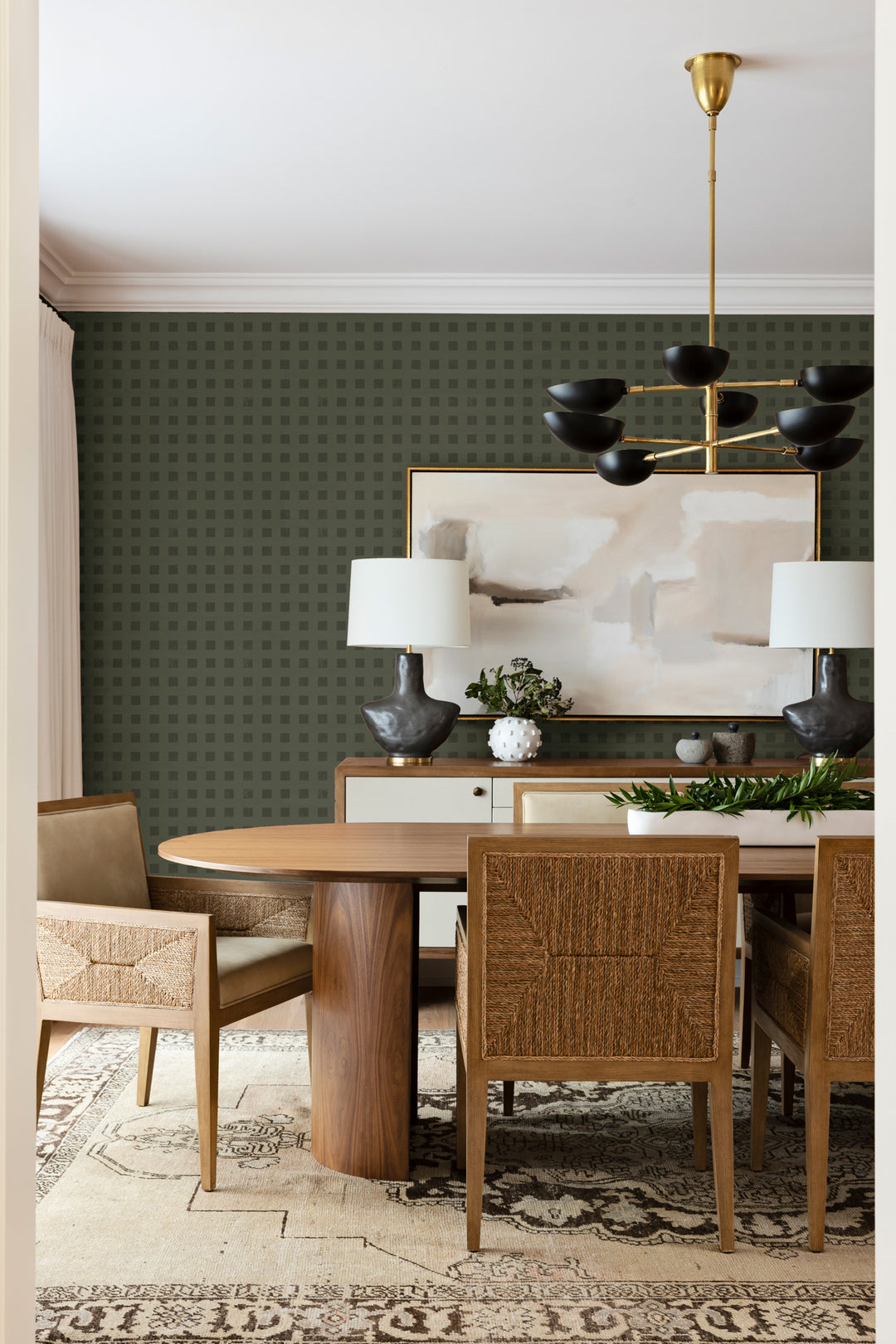 Blocked - Olive Shadow Wallpaper by Mrs. Paranjape