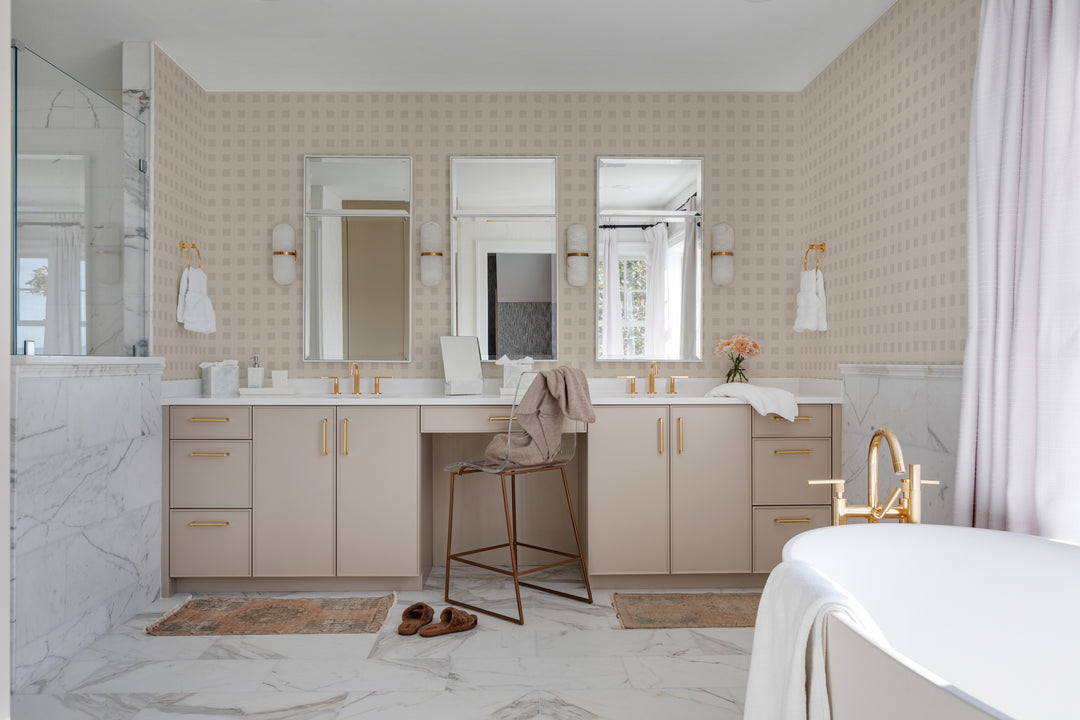 Blocked - Pale Pebble Wallpaper by Mrs. Paranjape