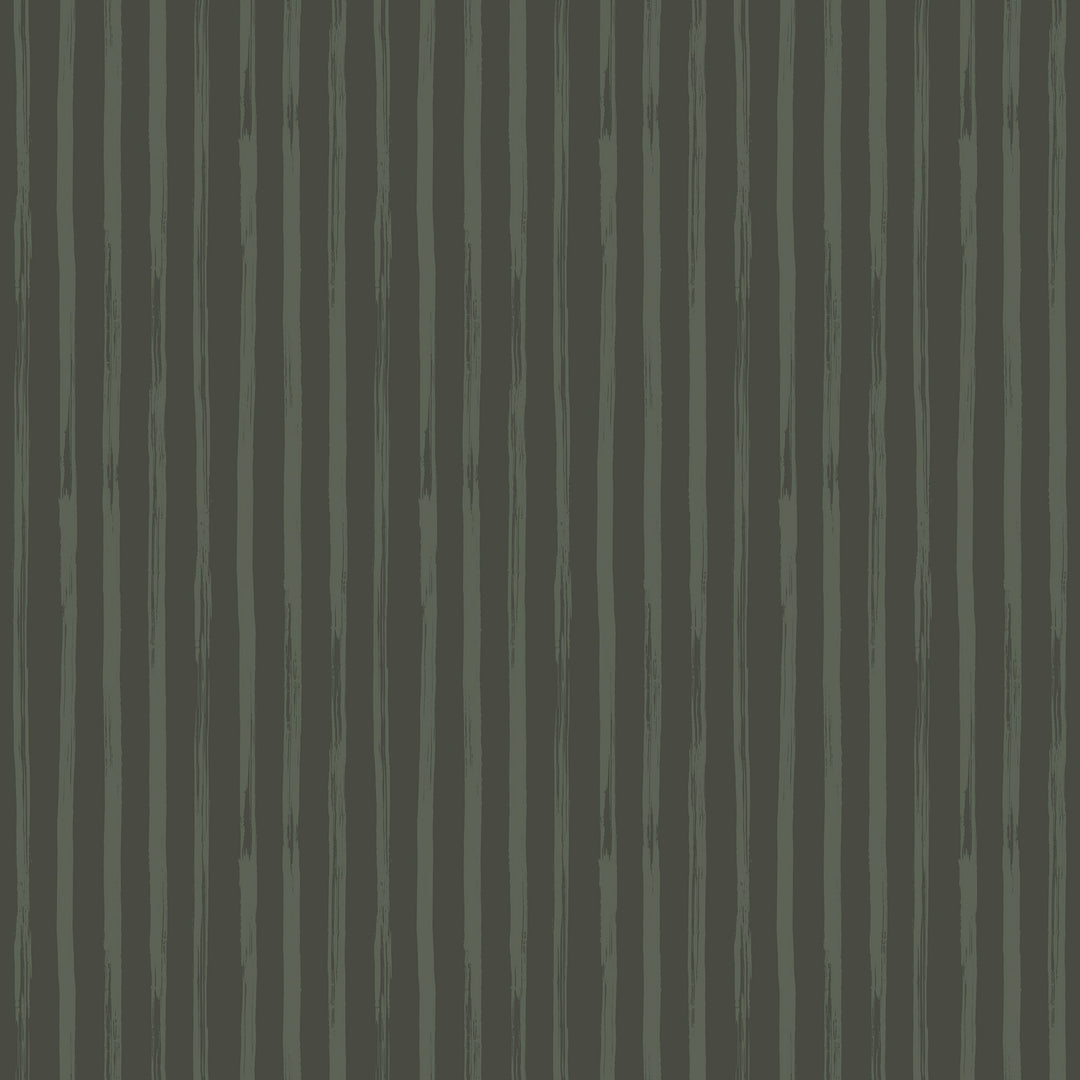 Versa Hand Stripe - Olive Shadow Reverse Wallpaper by Mrs. Paranjape