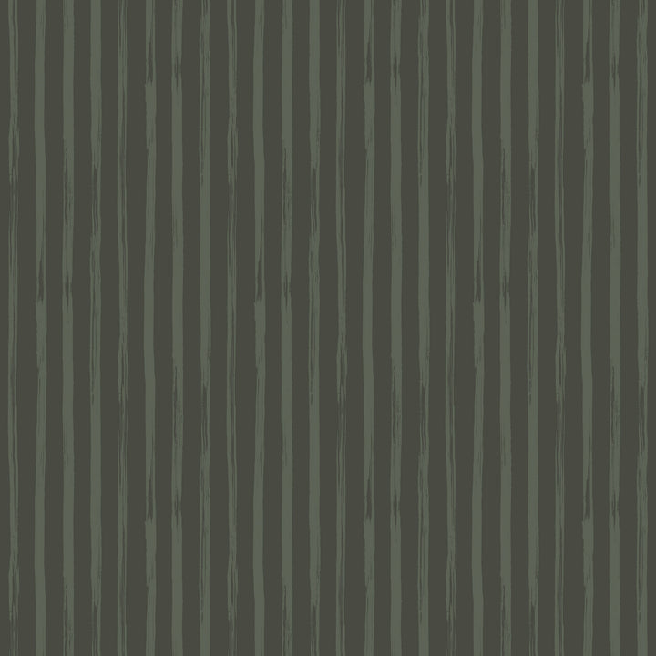Versa Hand Stripe - Olive Shadow Reverse Wallpaper by Mrs. Paranjape