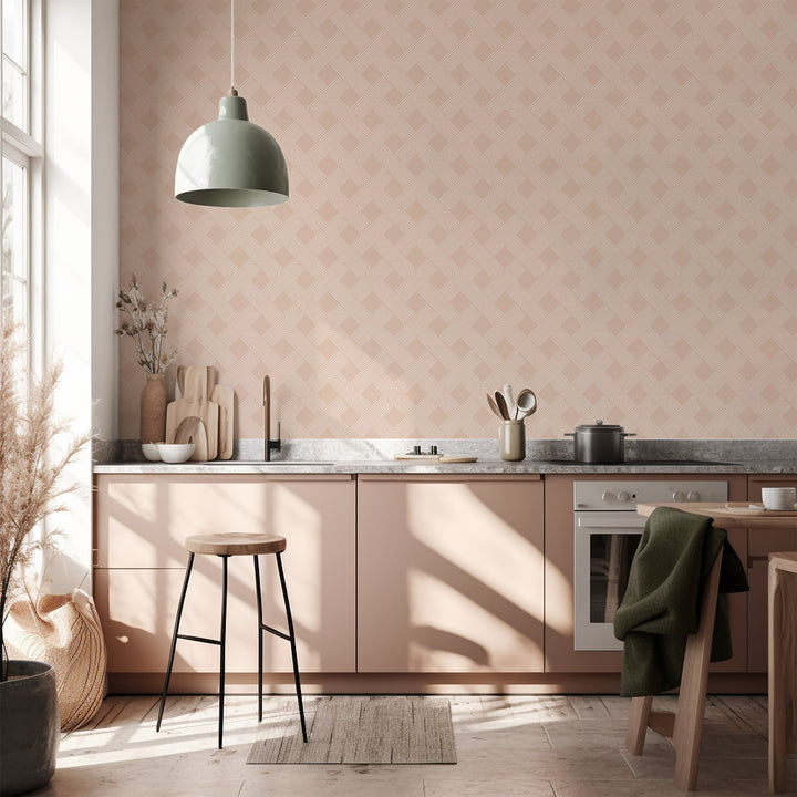 Lattice Weave - Dusty Peach Wallpaper