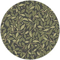 Leaf and Pod - Taupe Green Wallpaper