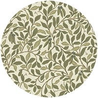 Leaf and Pod - Taupe Green Wallpaper