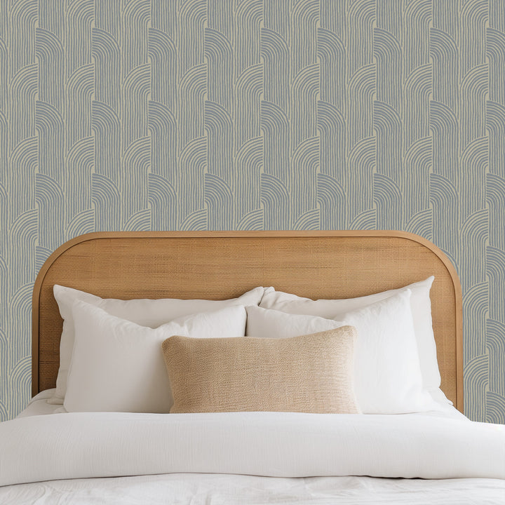 Woven Arcs - Loft Stone Wallpaper