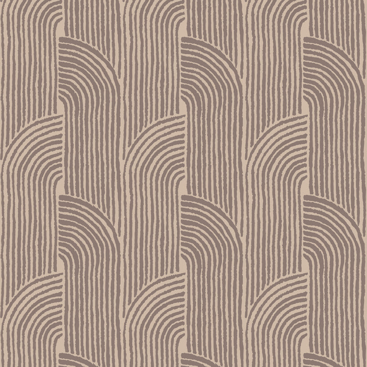 Woven Arcs - Walnut Wallpaper