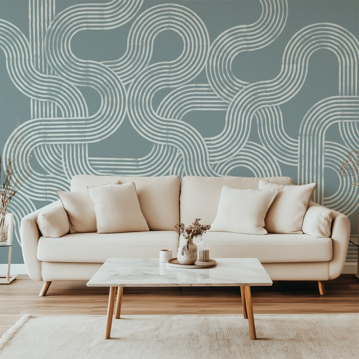 Looping Current Wall Mural - Glacial Blue Gray