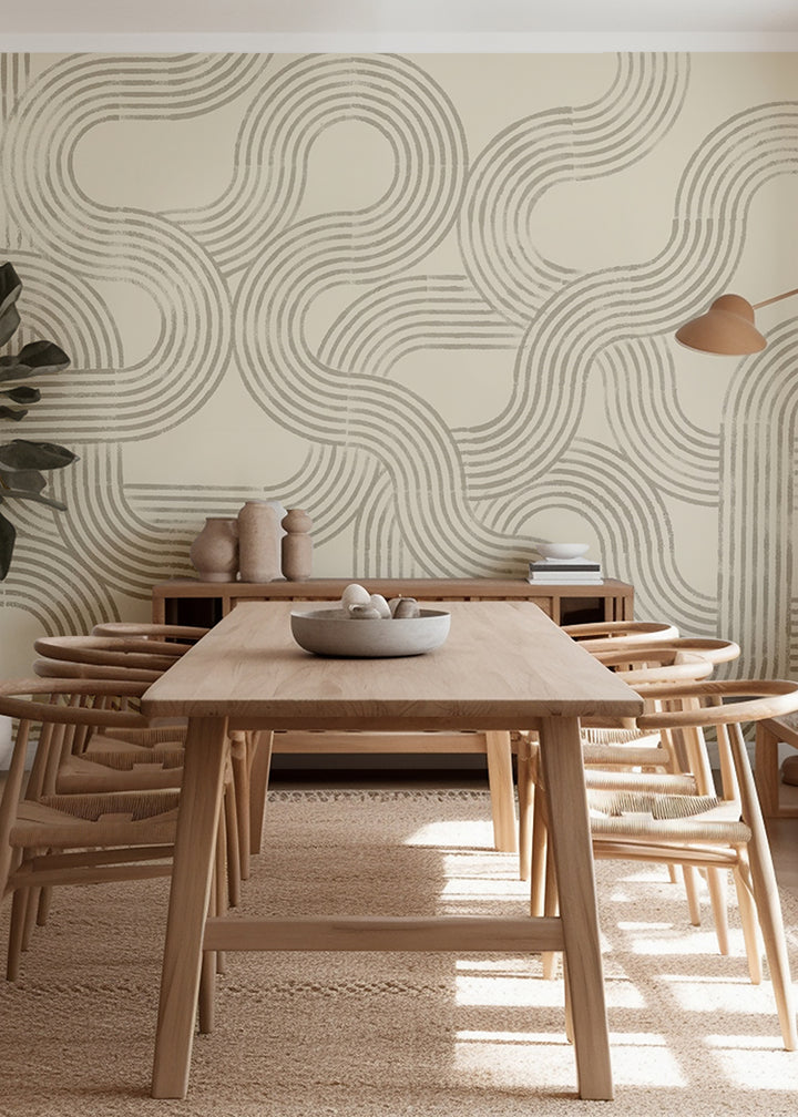 Looping Current Wall Mural - Parchment