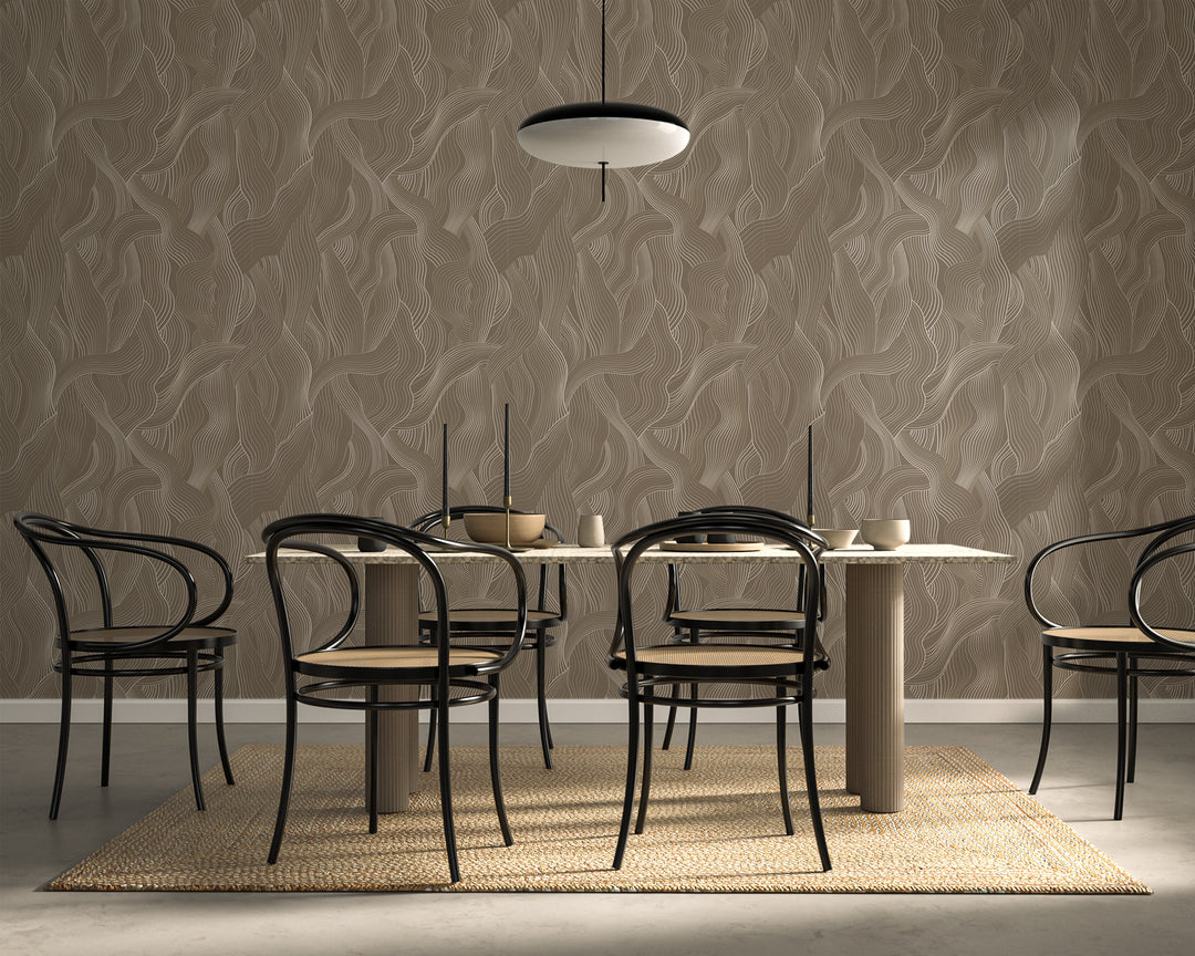 Meraki - Deep Taupe Wallpaper by Sabrina Yvonne
