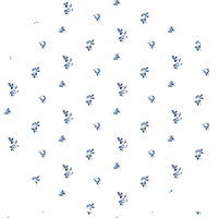 Miniature Roses - Porcelain Blue Floral Wallpaper