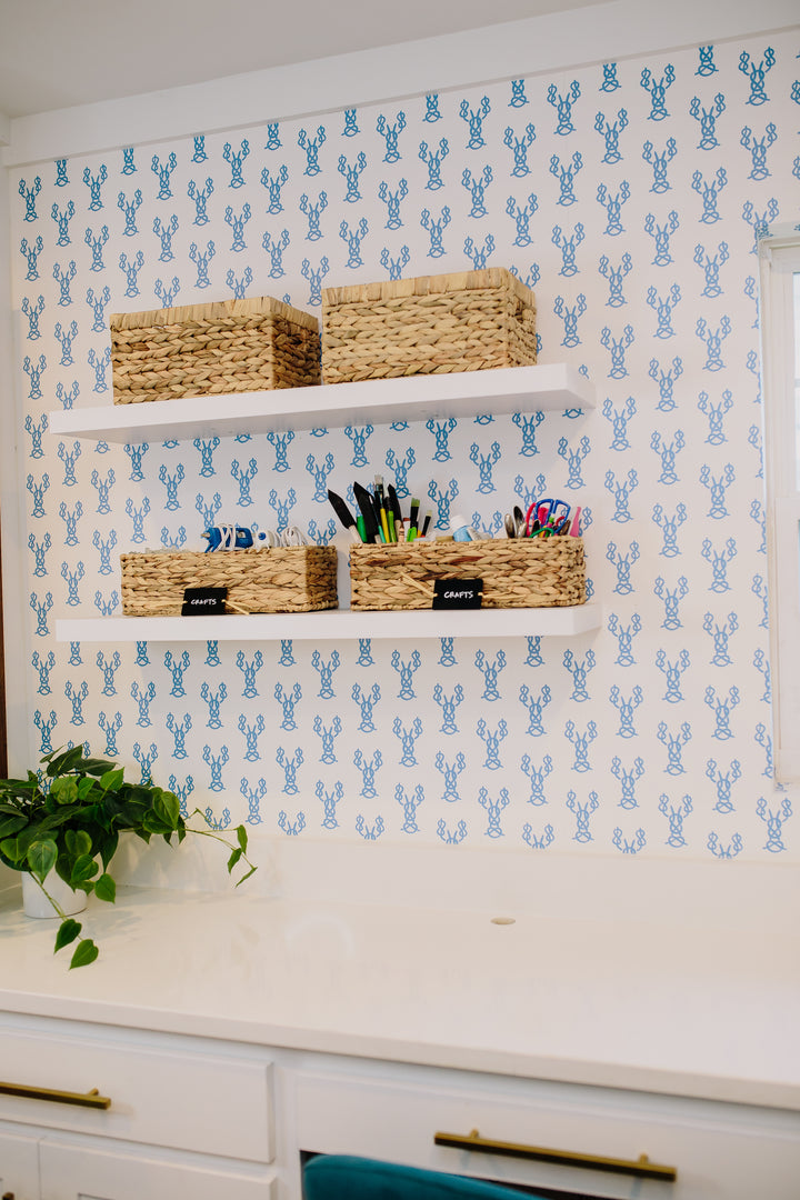 Nautical Lobster Knots - French Blue Wallpaper by Honey + Hank