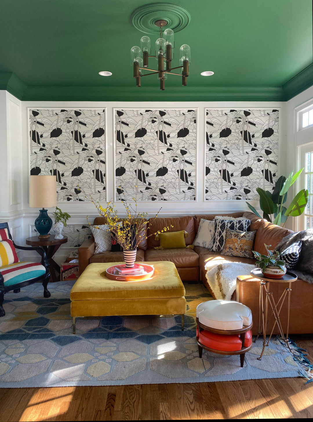 Canopy Sketch - Silhouette Silk Floral Wallpaper by Natalie Papier