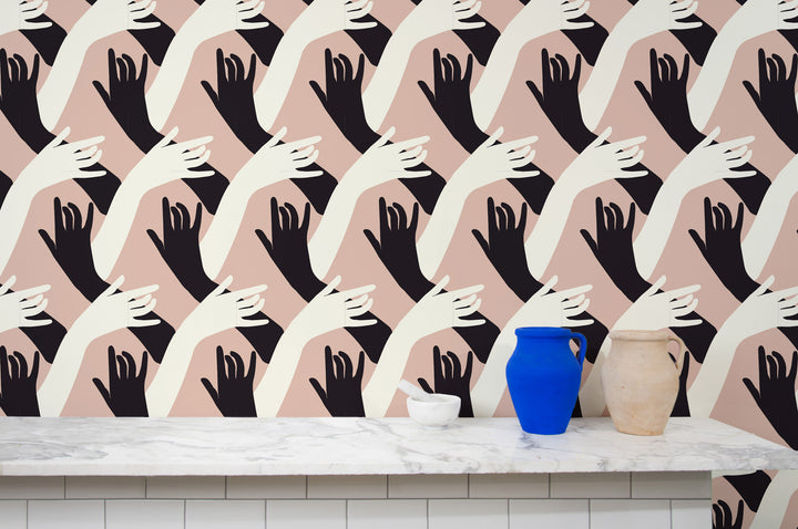 Connect - Dusty Blush Wallpaper by Natalie Papier